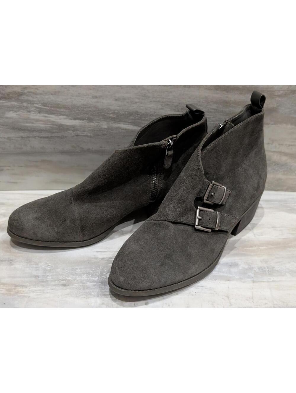 Ellen Tracy Gray Suede Ankle Boots with Buckle Detail Sz 10